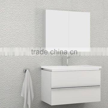 Wall hung simple high gloss bathroom vanity mirror bathroom cabinet with light