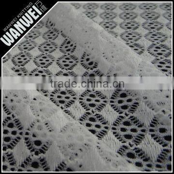 Diamond and dots crochet resilient hollow yarn fabric print customed color nylon spandex lace fabric for dress and skirts 5021