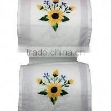 Hand embroidered white cotton toilet paper holder-design 6