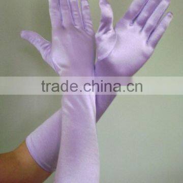 long satin streth Gloves Wedding bridal glove l.purple