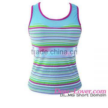 Hot Colorful Stripe Print Mesh Splice plain bandeau bikini tops wholesale