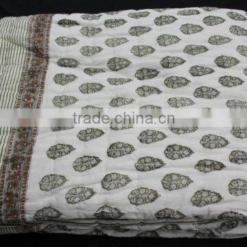 home decor summer cool blankets/summer quilt 100% cotton Handqulted handmade indian kantha work reversible quilts/blankets/throw