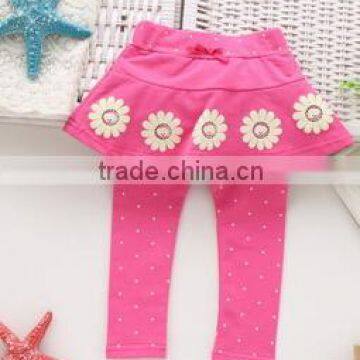 2015 New Style Skirt Leggings& Skirt Pants With Flower, Cotton Top Quality