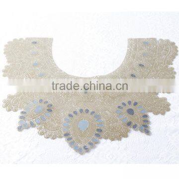 Garment Accessories Hot Fix Beaded Rhinestone Neckline Crystal Glass Appliques Neck Lace Collar For Dresses photo-4