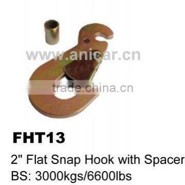 FHT13 2" Flat Snap Hook with Spacer for Tie Down webbing