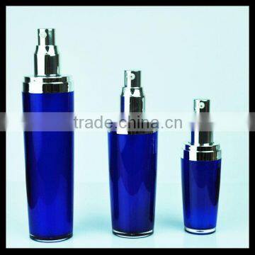 15-100ml blue acrylic lotion bottle with clear cap sprayer