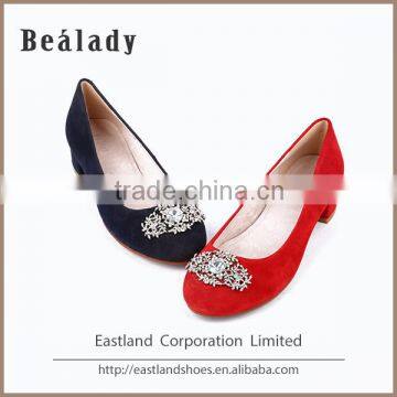 (E1238-112) Comfortable low heel ballroom dance shoes Fashion lady leather dress shoes with crystal diamond