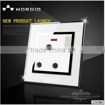 2015 New Top Quality Electric15A 250V 1 gang wall switch socket with neon White color,golden color