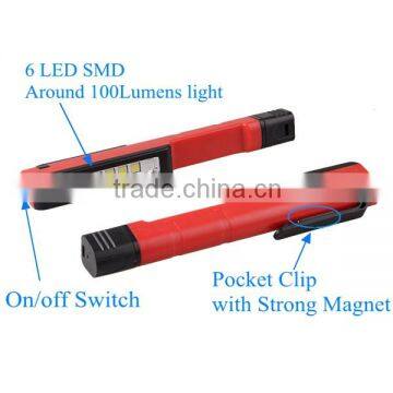 Portable SMD Worklight 6 LED SMD Pen Worklight With Magetic Clip photo-2