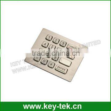 16 Keys IP65 Dynamic Waterproof Stainless Steel ATM Keypad photo-3