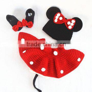 2015 fashion christmas baby girl outfit crochet baby & toddler clothing newborn baby photo props