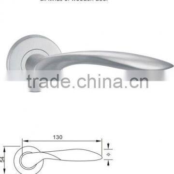 solid stainless steel lever handle Inox solid handle on roses,security door handle