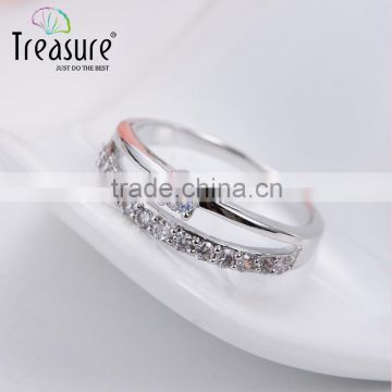 Latest model fashion jewellry diamond silver ring crystal jewelry for girl