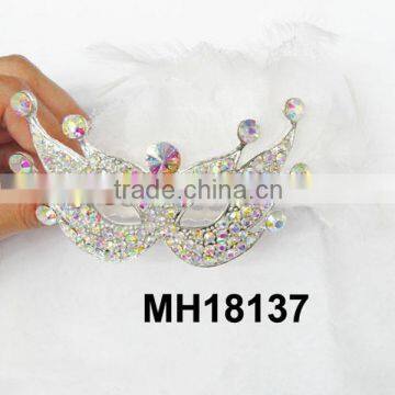 fancy high-end feather crystal mask hair comb