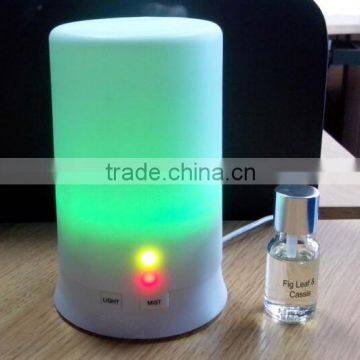 Whlte pillar shape plastic utrasonic essential oils electric candle light aroma diffuser
