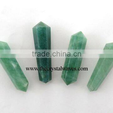 Green Aventurine (Light) Double Terminated Pencil vogel wands Khambhat Gujarat India