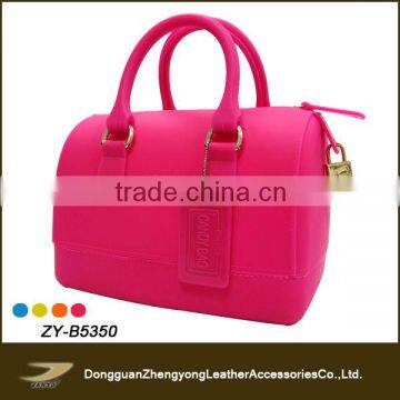 ladies candy color transparent silicon handbags(ZY-B5350)