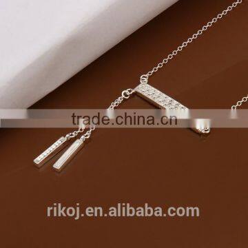 2015 Latest handmade bar shape sterling silver pendant