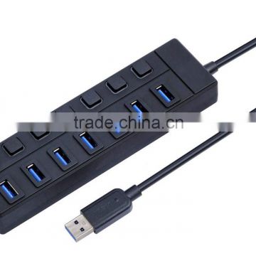 ABS Material 7 Port USB 3.0 Charger Hub with On/Off Switch