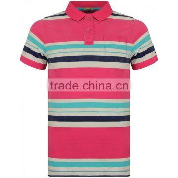 new design Good quality 100% Cotton Four Colors Stripe Men's Polo Shirt