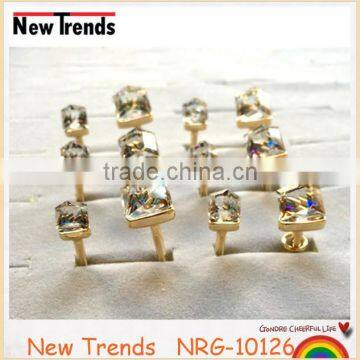 Fashion Square Clear Crystal New Model Wedding Ring for Women photo-6