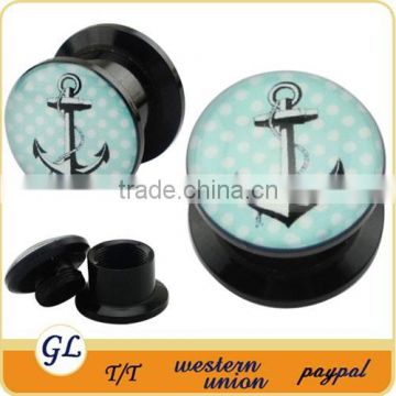 TP021157 UV Acrylic internally threaded ear plugs expanders anchor plug