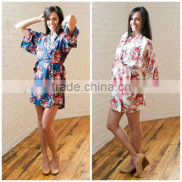 Cheap Rayon Cotton Floral Flower Spa Bath Robe photo-2