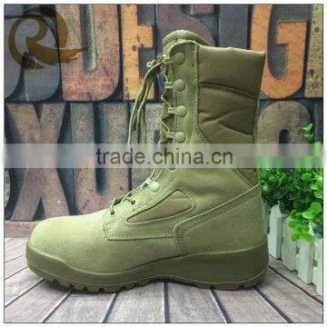 Top quality hot sale khaki leather high ankle italian military boots