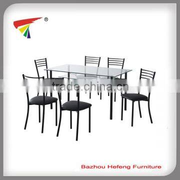 modern tempered glass dining table set