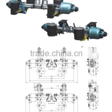 3 axles low bed air suspension for trailer