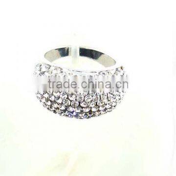 crystal jewelry ring,CZ stone ring pd plating