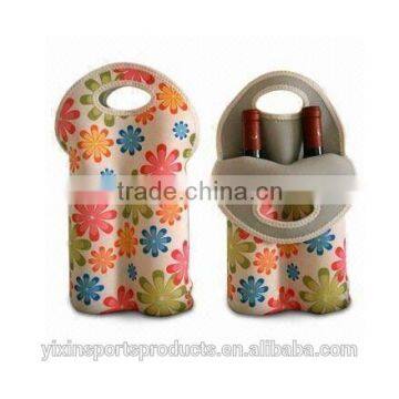 decorative pattern neoprene wine bottle bottle cooler sleeve bottle cooler bag