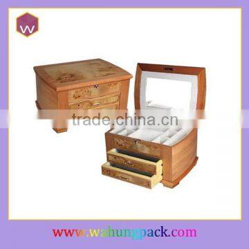 Handcrafted Glass Mirror Wooden Jewelry Box Multi Drawer WH-1808 photo-1