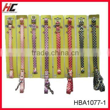 TPU and chambray ribbon pet collars and leashes sets