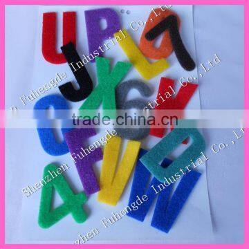 100% nylon Self Sticky hook and loop alphabet letters