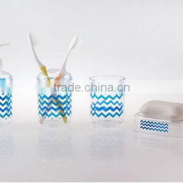 Cheap hot sell plastic 4pcs bathroom set