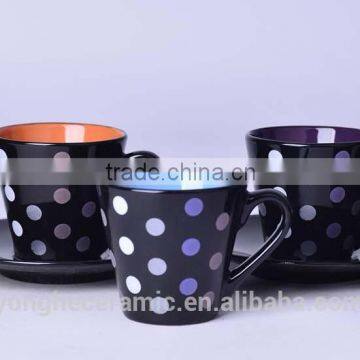 Liling Ceramic printed Small coffee cup and saucer set