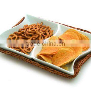 Porcelain Plate With Wicker Basket