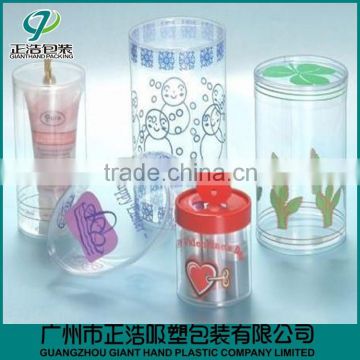 Custom cylinder & clear plastic packaging box