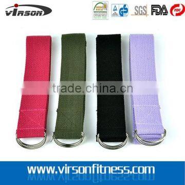 D-Ring Buckle Cotton Stretch Exercise Yoga Mat Strap, Yoga Belt Strap