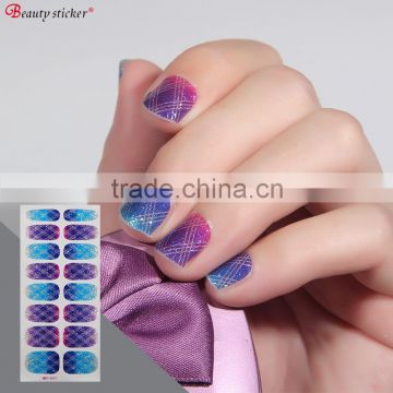 OEM ODM Bling Korean 16 Tips Glitter Nail Wrap