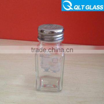 High quality wholesale glass spice jar with metal lids