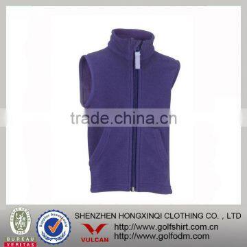 Purple Color Polar Fleece Winter Vest Women With Pockets