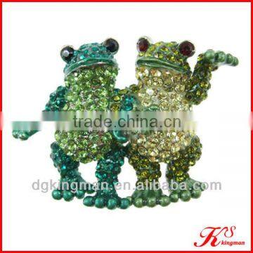 Enamel Diamond Frog Brooch Pin For Girls