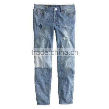 Ladies Sexy Super Skinny Patchwork Jeans photo-3