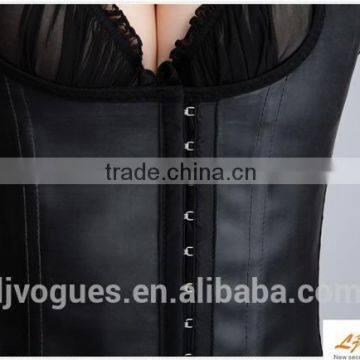 Black latex 4 steel bone corset vests