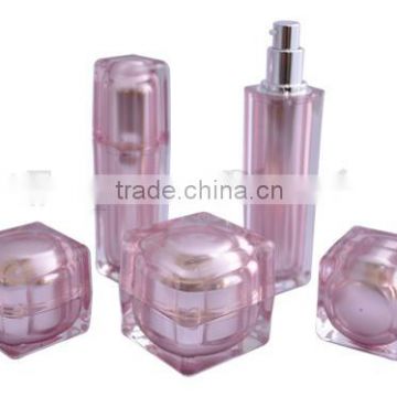 15ml 30ml 50ml square shape pink cosmetic containers