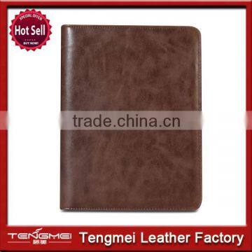Brown Leather Folio Portfolio Case for Ipad Air,wholesale Newest for Ipad Air Case