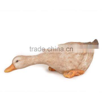 Foraging duck cement artwork for home decorative