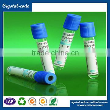 High transparent pvc heat shrinkable free sample aluminum film test tubes label with competitive price